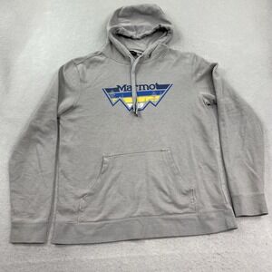 Marmot Sweatshirt Mens Large Gray Hoodie Pullover Long Sleeve Outdoors Hiking